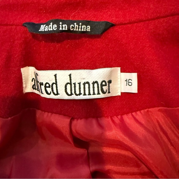 Alfred Dunner Red Wool Jacket Women’s 16 Button Front Classic Winter Coat Chic - Picture 12 of 14
